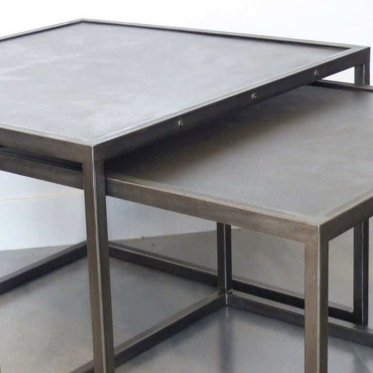 Tables basses acier - détails