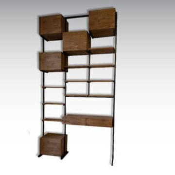 bibliotheque acier et chene