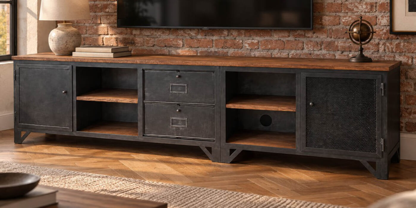 Exemple de fabrication artisanale mobilier type industriel - mise en situation